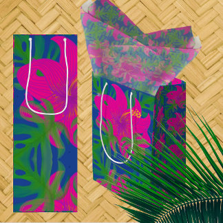 Tropical Hibiscus Philodendron  Medium Gift Bag