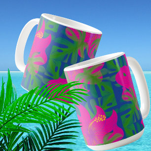 Tropical Hibiscus Philodendron Tropical Coffee Mug