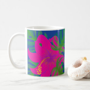Tropical Hibiscus Philodendron Tropical  Coffee Mug