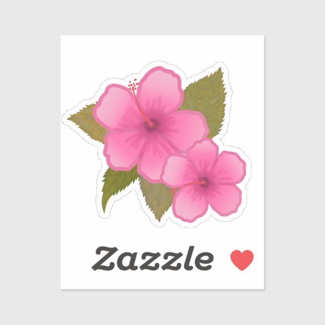 TROPICAL HIBISCUS PINK FLOWER STICKER (Sheet)