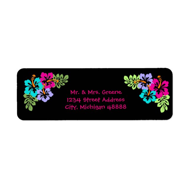 Tropical Hibiscus - Return Address Label (Front)