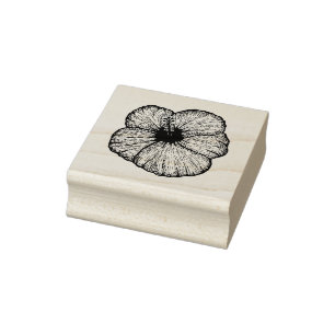 Tropical hibiscus rubber stamp, flower, botanicals rubber stamp