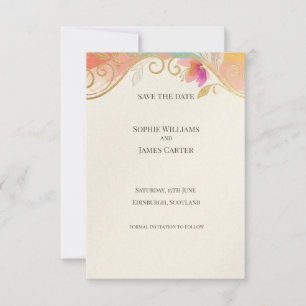 Tropical Hibiscus Save the Date Card
