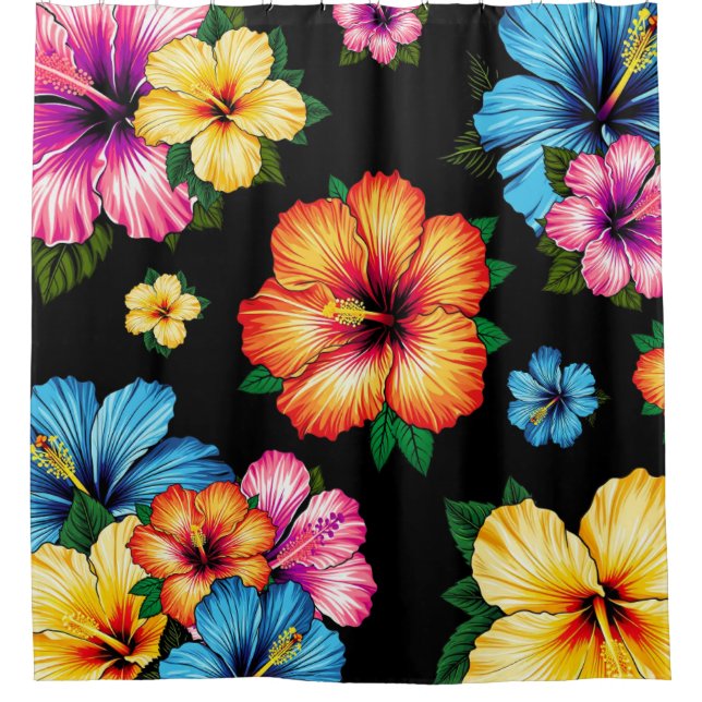 Tropical Hibiscus Shower Curtain (Front)