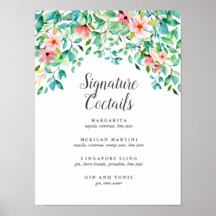 Tropical Hibiscus   Signature Cocktail Menu Sign
