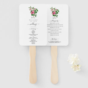 Tropical Hibiscus Summer Wedding Program Hand Fan
