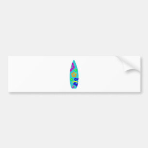 Tropical Hibiscus Surfboard Bumper Sticker