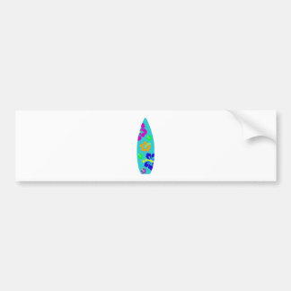Tropical Hibiscus Surfboard Bumper Sticker
