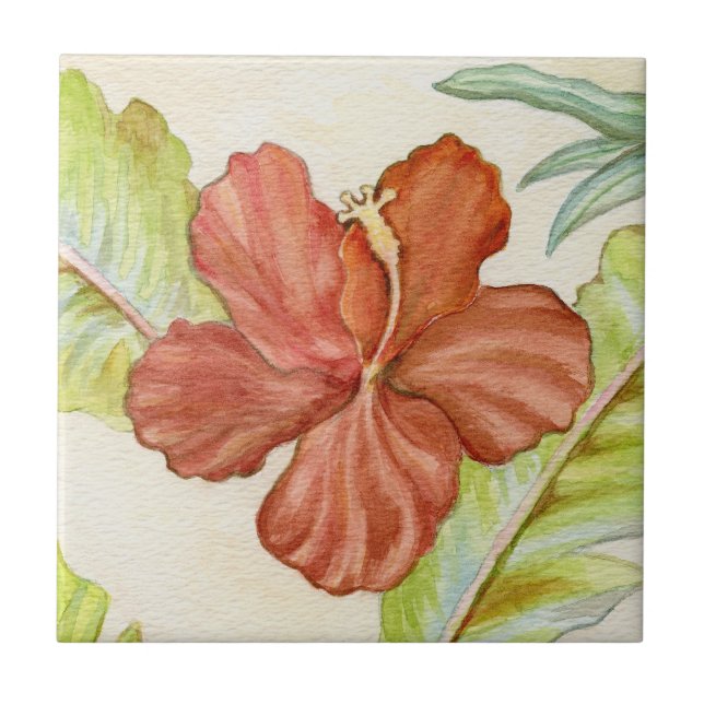 Tropical Hibiscus Tile (Front)