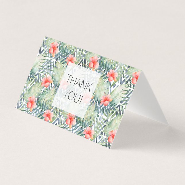 Tropical Hibiscus Tribal Floral Thank you (Front)