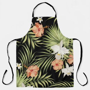 Tropical Hibiscus: Vintage Floral Pattern Apron
