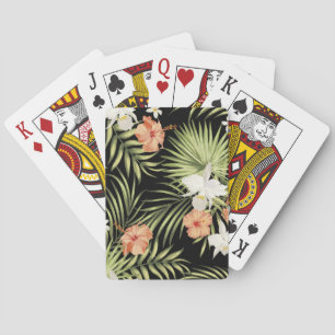 Tropical Hibiscus: Vintage Floral Pattern Playing Cards
