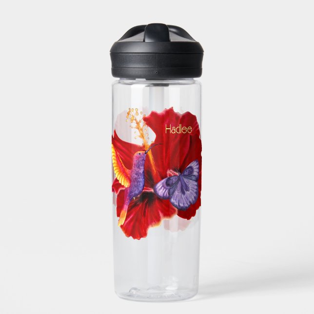 Tropical Hibiscus Water Bottle (Front)