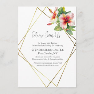 Tropical Hibiscus Wedding Enclosure Card