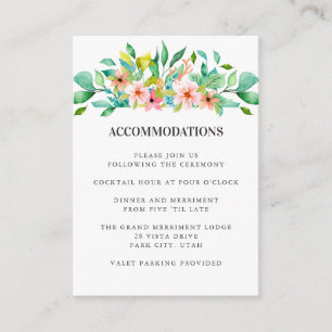 Tropical Hibiscus   WEDDING Hotel Accommodation Enclosure Card