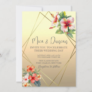 Tropical Hibiscus Wedding Invitation