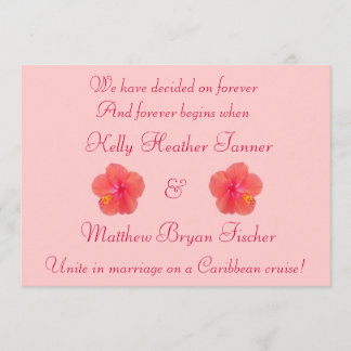 Tropical Hibiscus Wedding Reception Invitation