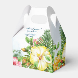 Tropical Hibiscus Yellow Floral Favour Box