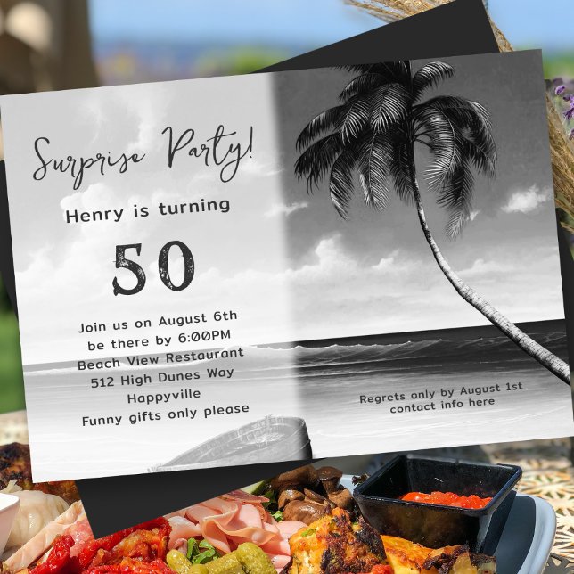 Tropical His Birthday Surprise Party Invitation (Creator Uploaded)