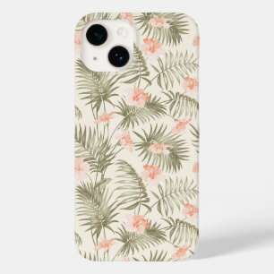 Tropical Hisbiscus Palm Tree Pattern Case-Mate iPhone 14 Case