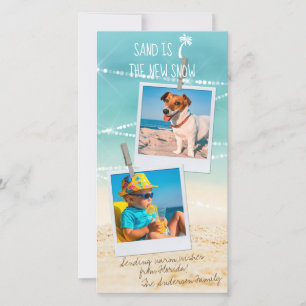 Tropical Holiday 2-Photo Beach Christmas Card