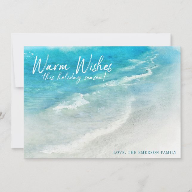 TROPICAL HOLIDAY BEACH | Christmas or Hanukkah Card (Front)