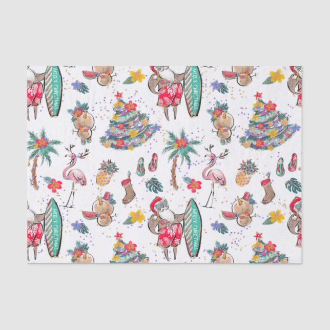 Tropical Holiday Christmas Tissue Paper (Front)