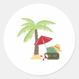 Tropical Holiday Classic Round Sticker
