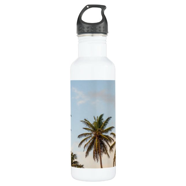 Tropical Holiday Palm Trees 710 Ml Water Bottle (Front)