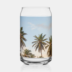 Tropical Holiday Palm Trees Can Glass