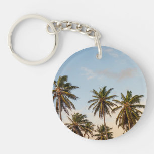 Tropical Holiday Palm Trees Key Ring