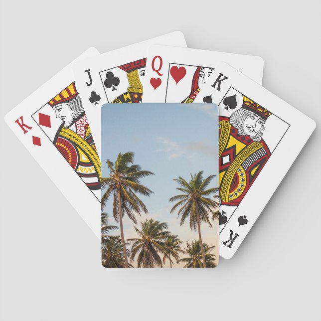 Tropical Holiday Palm Trees Playing Cards (Back)