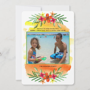 Tropical Holiday Photo Holiday Card