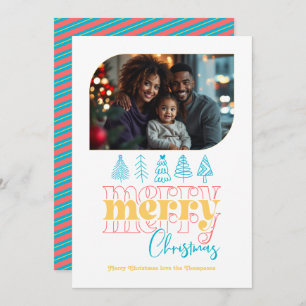 Tropical Holiday Retro Doodle Christmas Photo