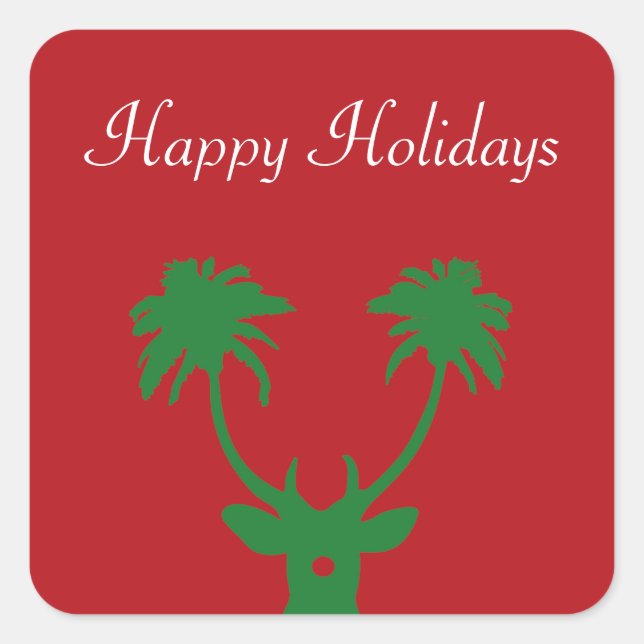 Tropical Holiday Square Sticker (Front)