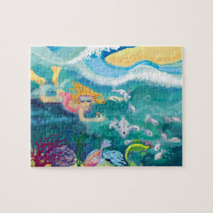 Tropical holiday swim jigsaw puzzle