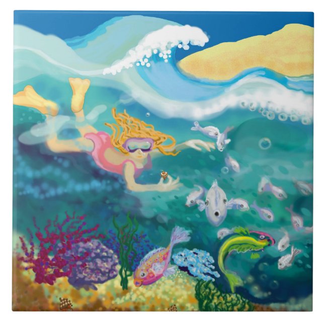 tropical holiday swim tile (Front)