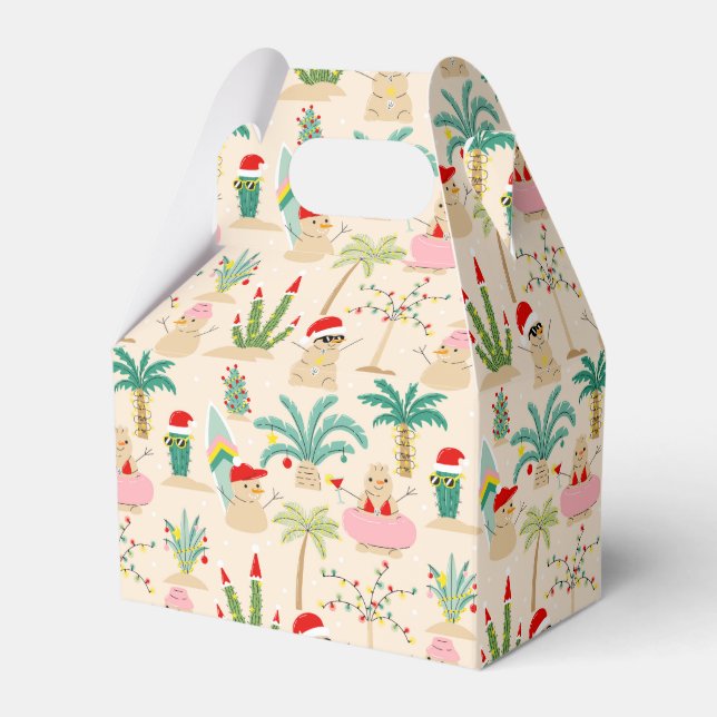 Tropical Holiday Vibes Christmas Pattern Favour Box (Front Side)