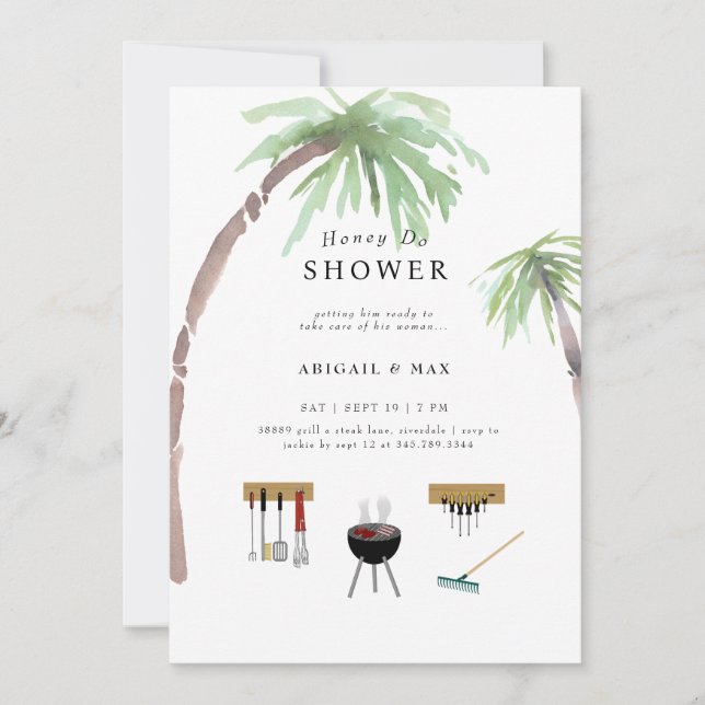 Tropical Honey Do Couples Wedding Shower Invitation (Front)