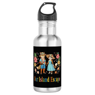 Tropical Honeymoon Animal Couple Beach 532 Ml Water Bottle