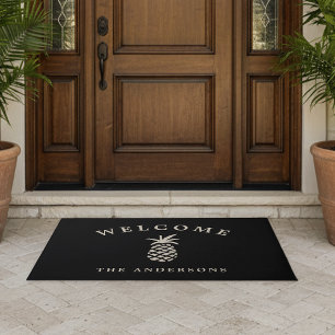 Tropical Hospitality   Pineapple Personalised Doormat