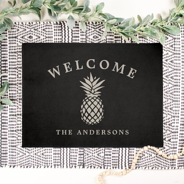 Tropical Hospitality | Pineapple Personalised Doormat (Creator Uploaded)