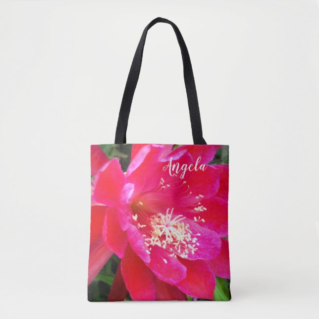 Tropical Hot Pink Epie Flower Photo Tote Bag (Front)