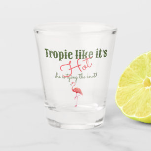 Tropical Hot Pink Palm Springs Bachelorette Party Shot Glass