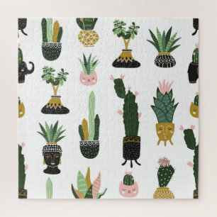 Tropical House Plants Illustration Jigsaw Puzzle