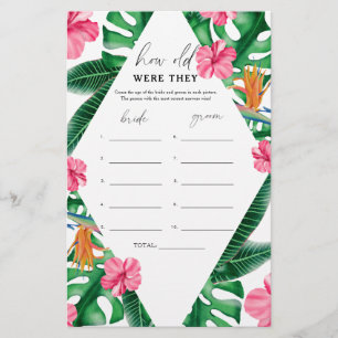 Tropical - How old were they bridal game