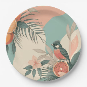 Tropical Humming Bird Paper Plate