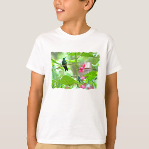 Tropical Hummingbird and Flowers T-Shirt