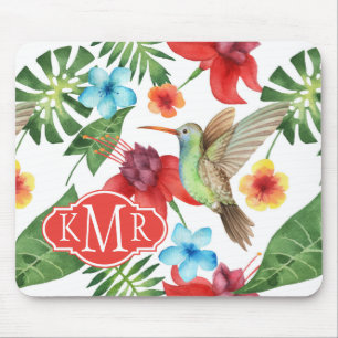 Tropical Hummingbird   Monogram Mouse Mat