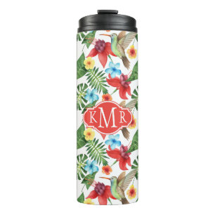 Tropical Hummingbird   Monogram Thermal Tumbler